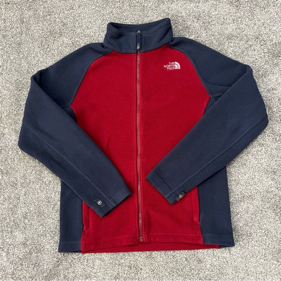 The north face jacket boys large blue red fleece outdoor casual gorpcore school - Picture 1 of 12